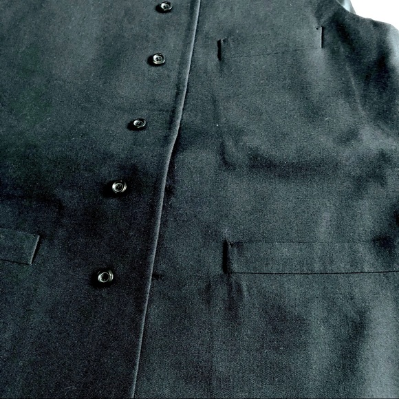 Roshan Din Men’s Pakistani Waistcoat Black Sleeveless Button-down Vest - Picture 2 of 5